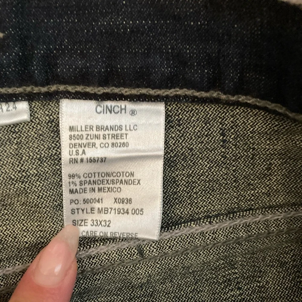 Cinch Carter 2.4 Performance Jeans Relaxed Dark Stone EUC WhiteLabel Men’s 33x32